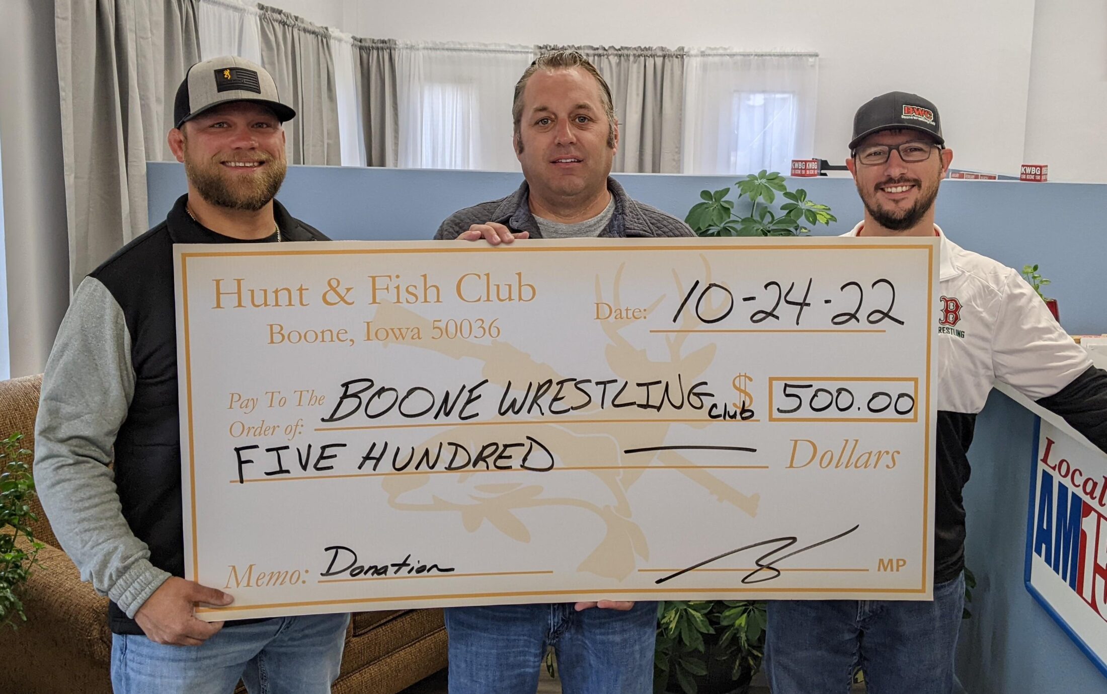 Hunt & Fish Club donates to Boone Wrestling Club