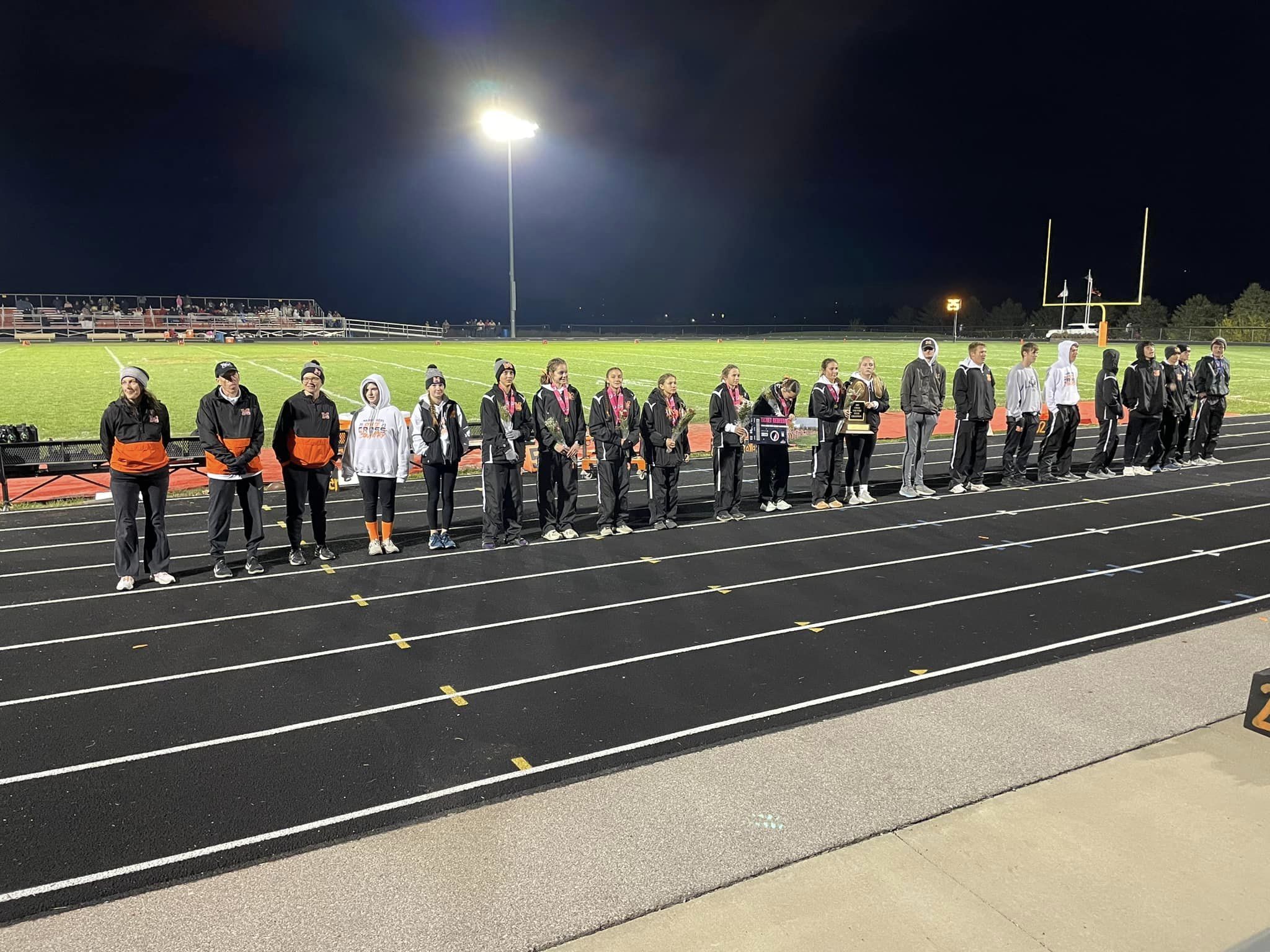 Girls/Boys Cross Country Teams recognized at Football game