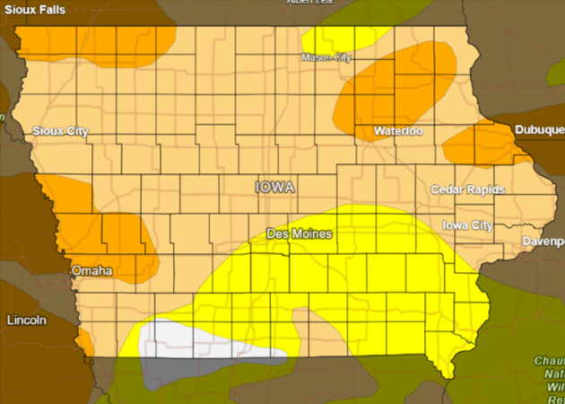 Drought Conditions Expand Across Iowa – KWBG Radio | Boone, Iowa